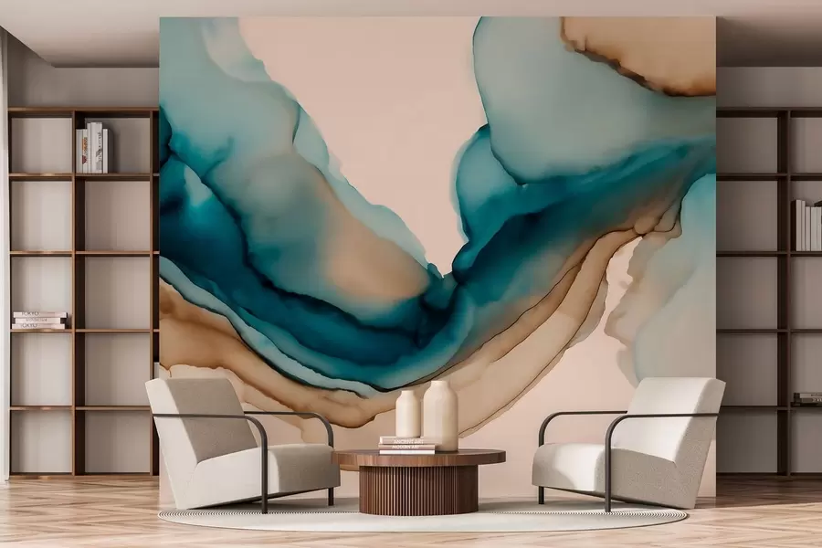 Fototapete Abstrakte Textur im Alkohol-Tinten-Stil w05238