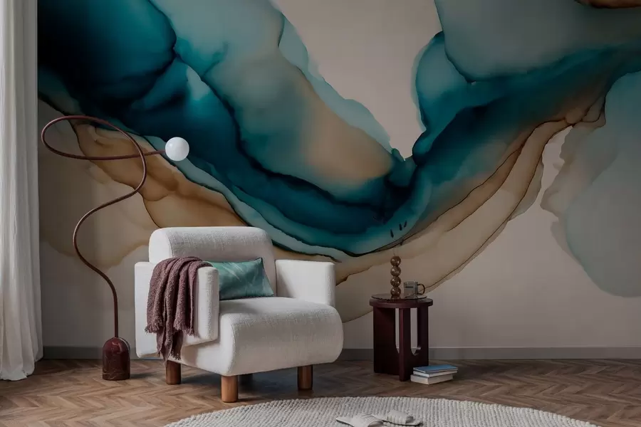 Fototapete Abstrakte Textur im Alkohol-Tinten-Stil w05238