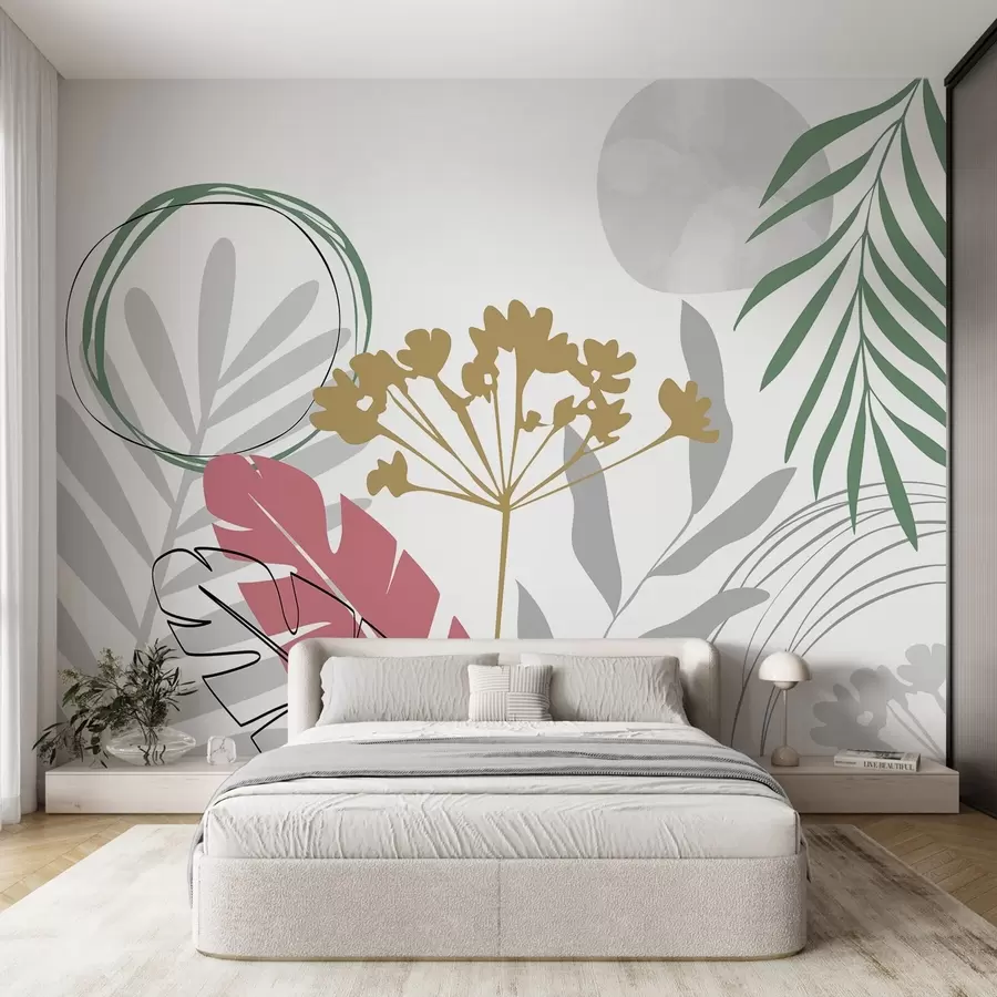 Fototapete Abstraktion mit Pflanzen w05400v1