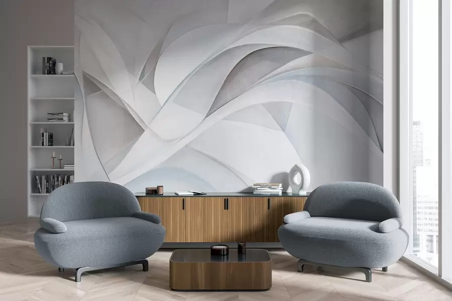 Fototapete Abstrakte, fließende Formen, strukturierte moderne Kunst w09766v1