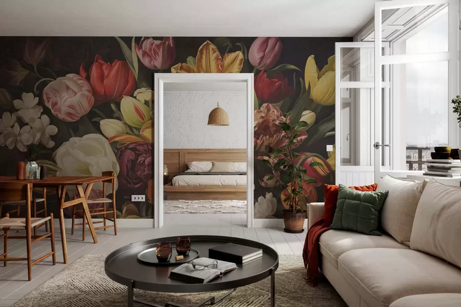 Murale Bouquet grunge vintage w05451