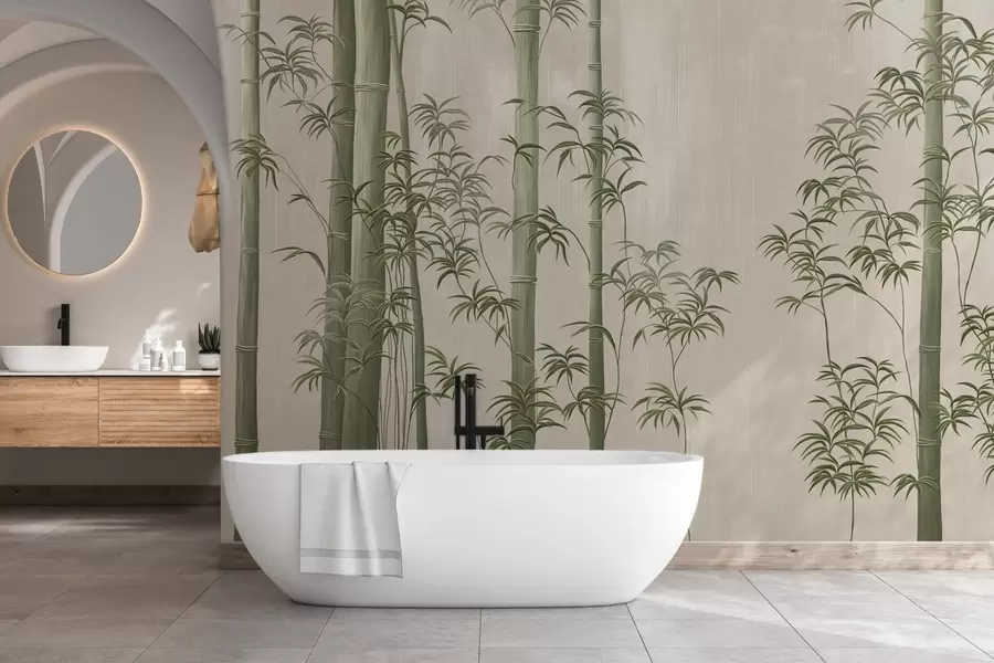 fototapeter Lysegrøn bambus  w05120v1