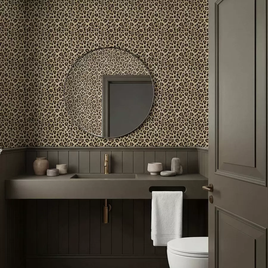 Fototapete Leopardenmuster mit Flecken auf hellem Hintergrund a01151