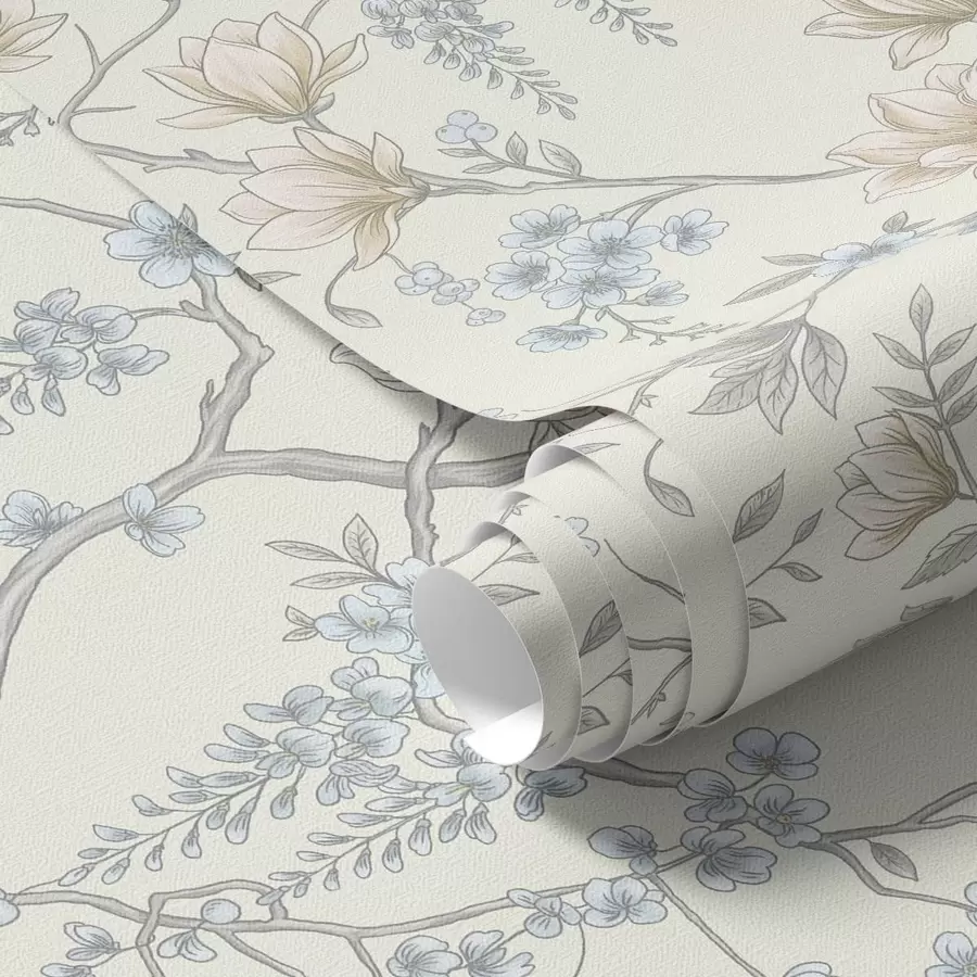 Murale Motif floral délicat composé de branches et de fleurs a01159