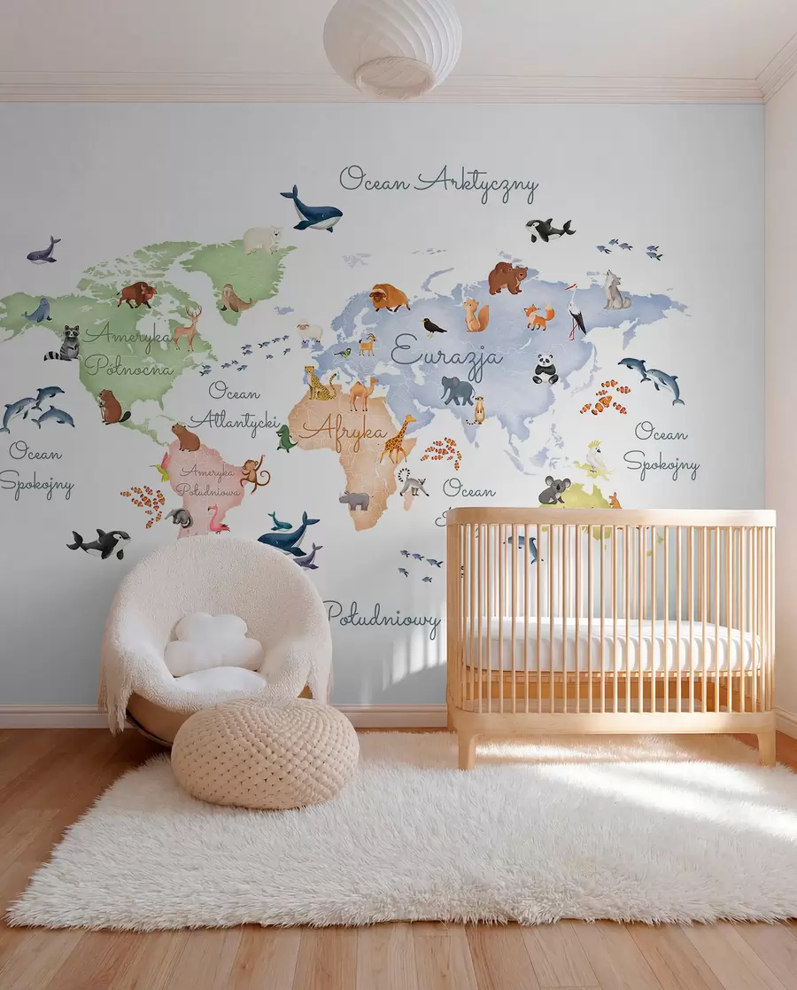 Murale Atlas pastel en polonais c00012pl
