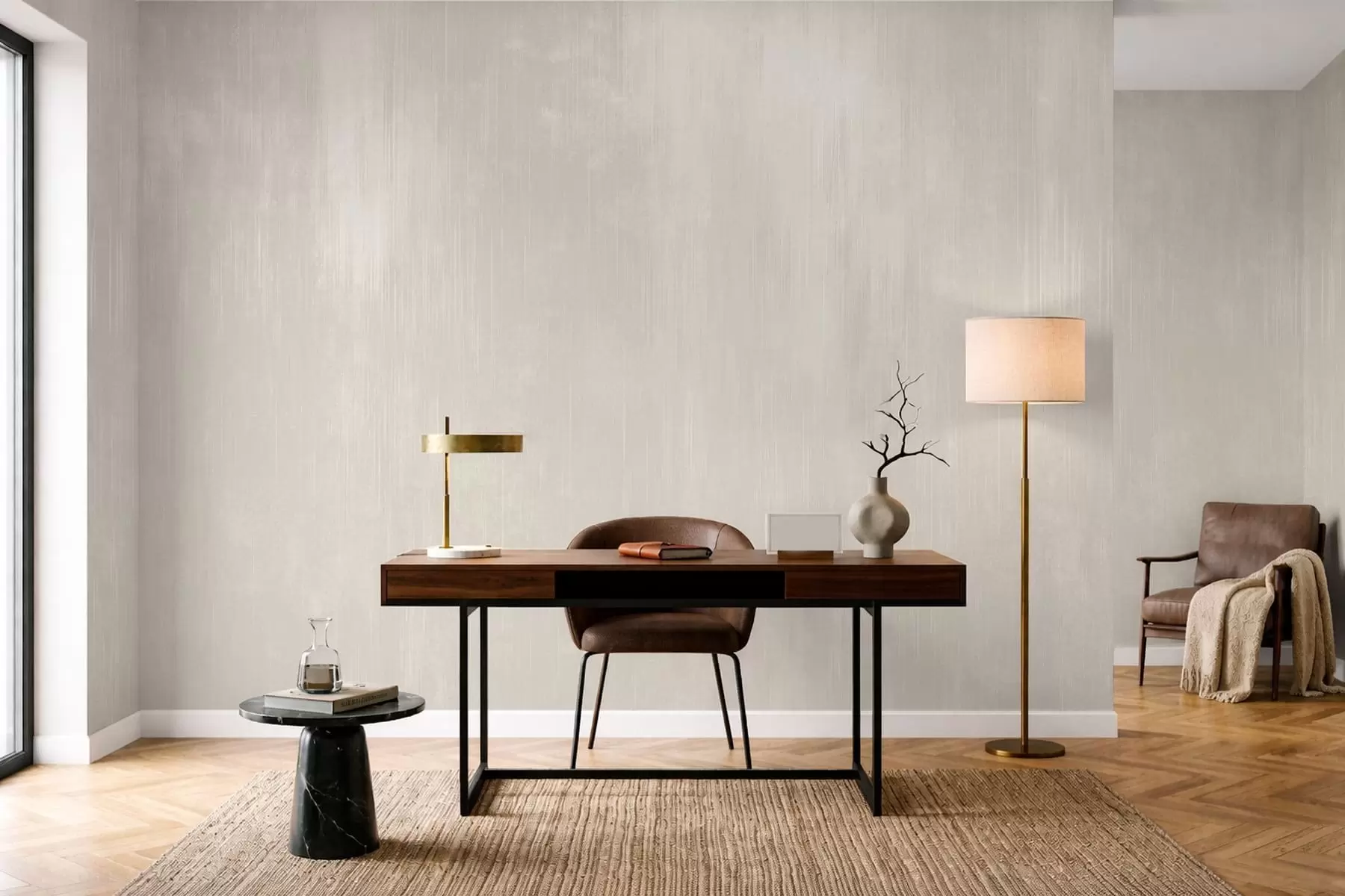 fototapeter Lys beige baggrund med diskret lodret struktur w05121