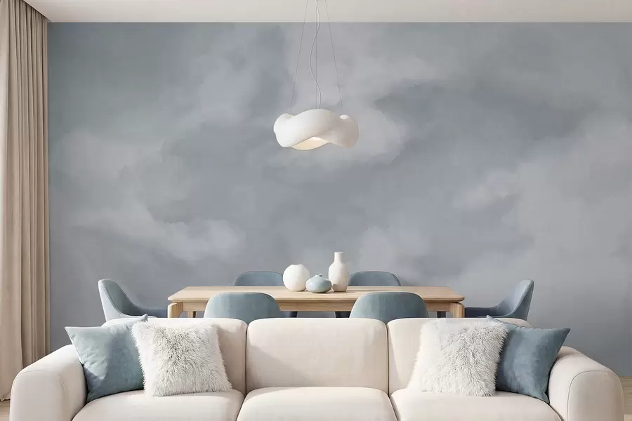 Fototapete Weicher, wolkiger Hintergrund in hellen Grautönen w05426v1