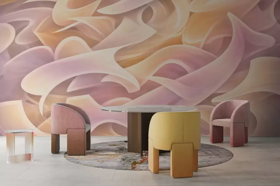 Murale Des lignes abstraites qui s'entrelacent w05450