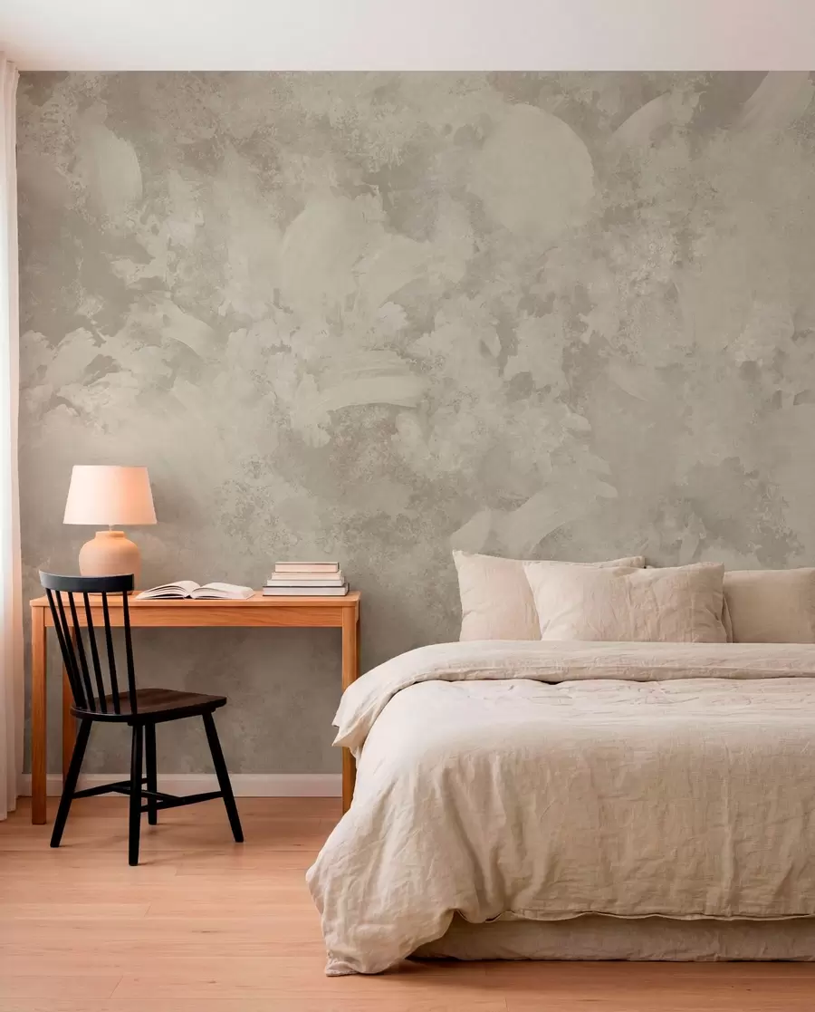 Murale Texture abstraite minimaliste au pinceau dans des tons beiges w05160