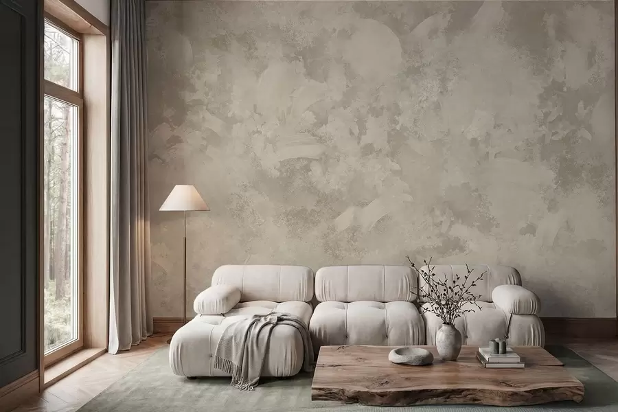 Fototapete Abstrakte Pinselstruktur im Minimalismus-Stil in Beigetönen w05160