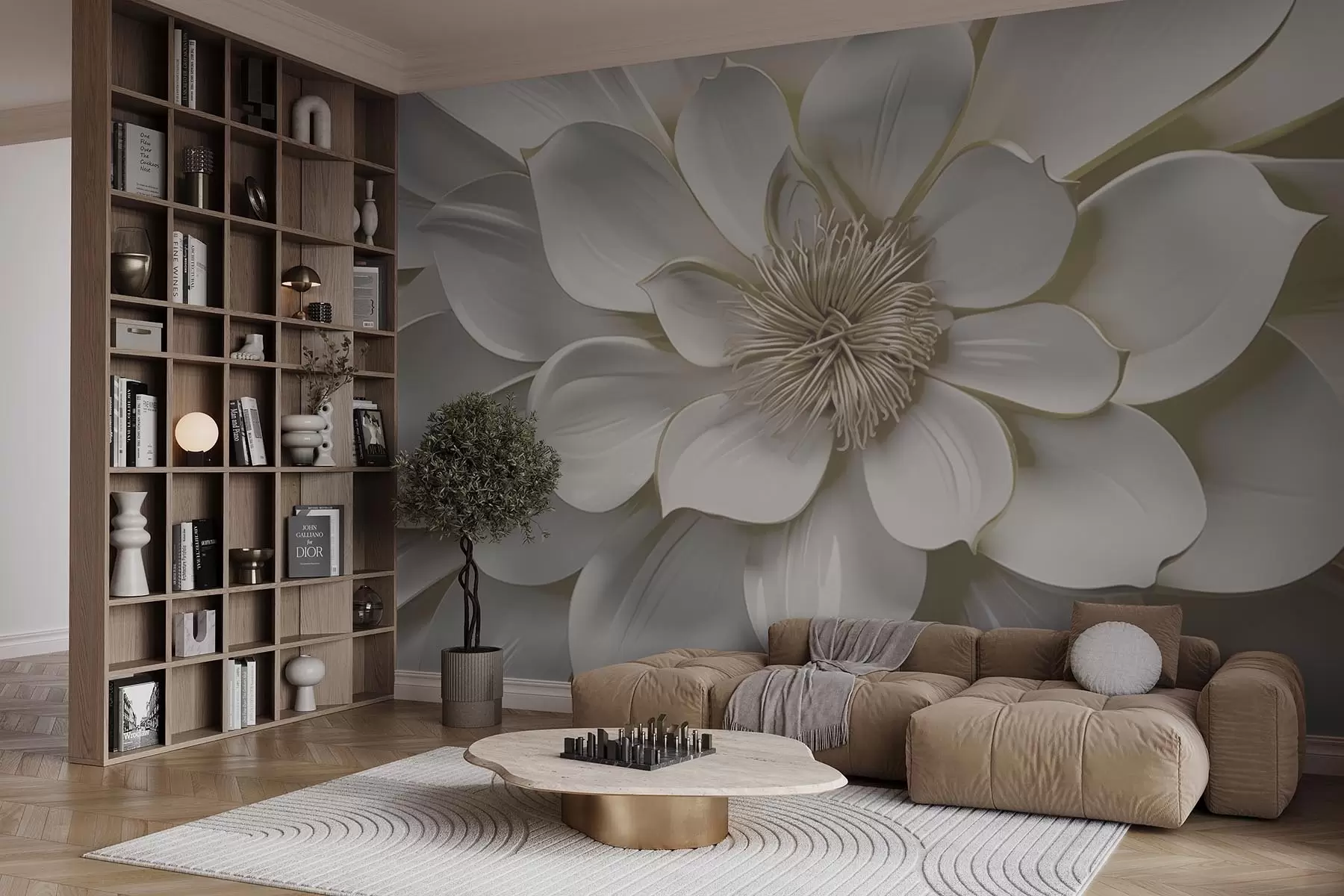 Murale Sculpture florale w09777