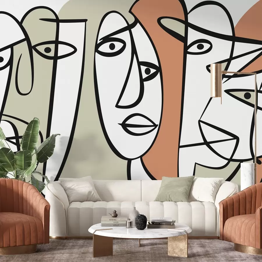 fototapeter Abstrakte ansigter w05504