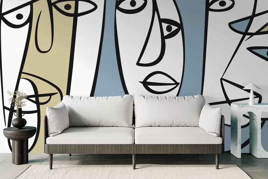 Murale Visages abstraits w05504v1