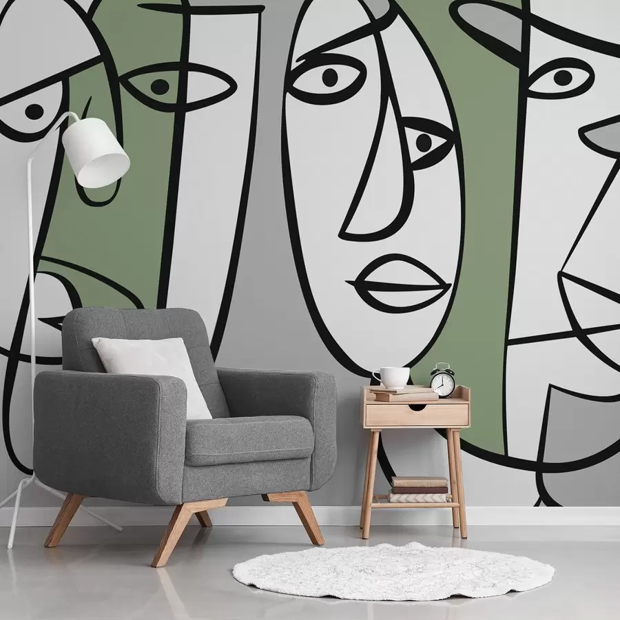 Murale Visages abstraits w05504v2