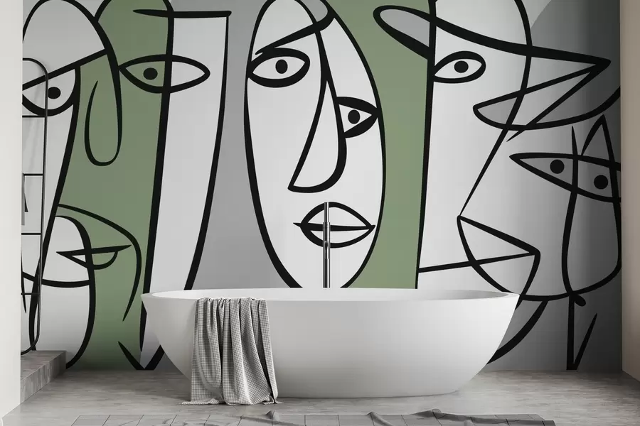 Murale Visages abstraits w05504v2