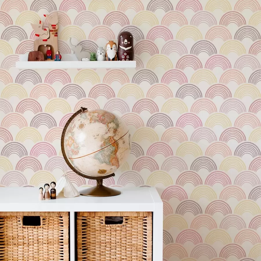 fototapeter Pastelfarvede buer i et gentagende mønster a01164v1