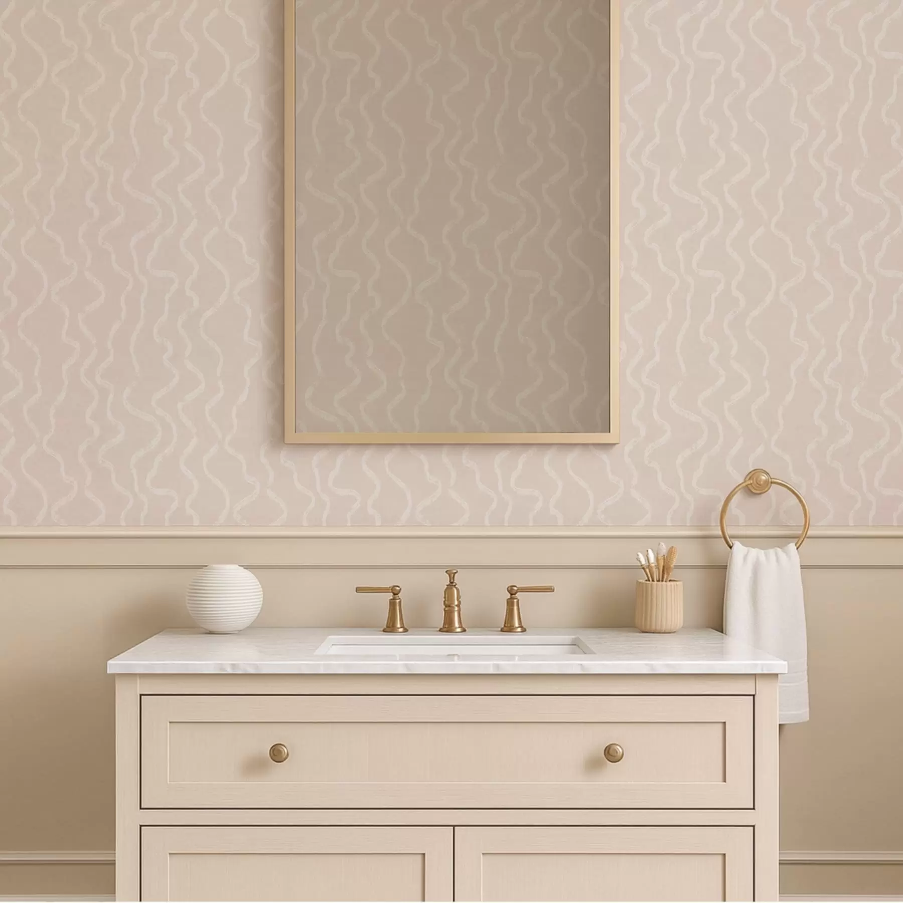 fototapeter Bølget lysmønster på beige baggrund a01167