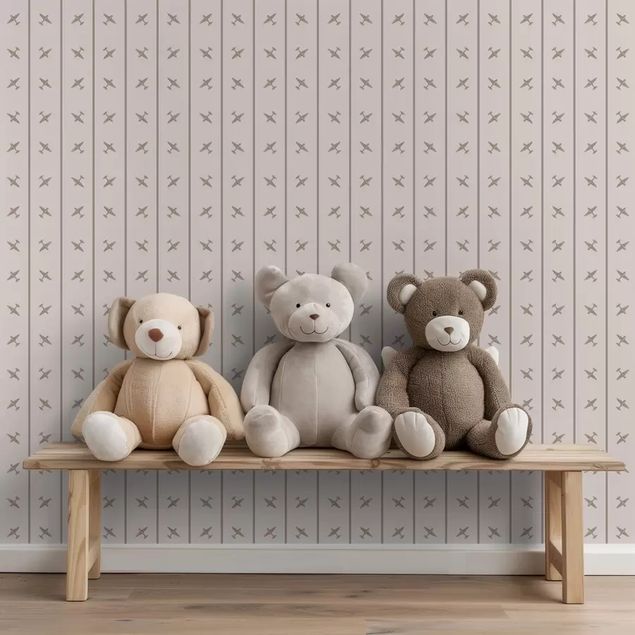 fototapeter Fly i stribet mønster med beige nuancer a01169v1