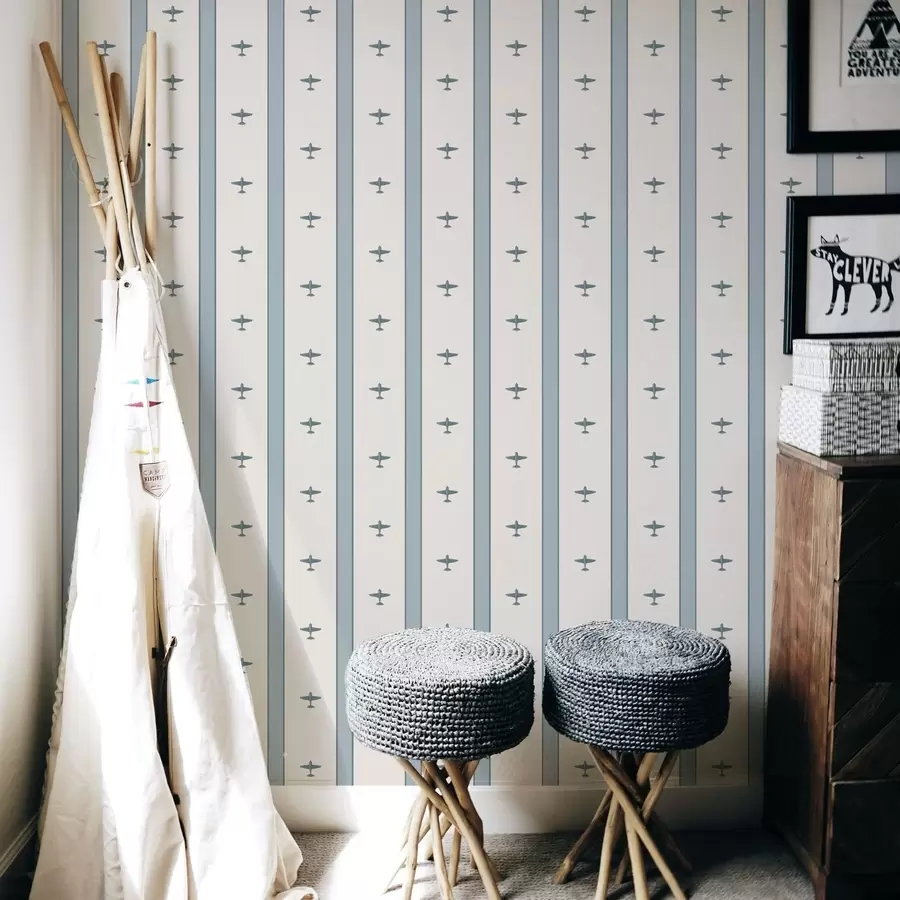 fototapeter Små fly med striber på blå baggrund a01171