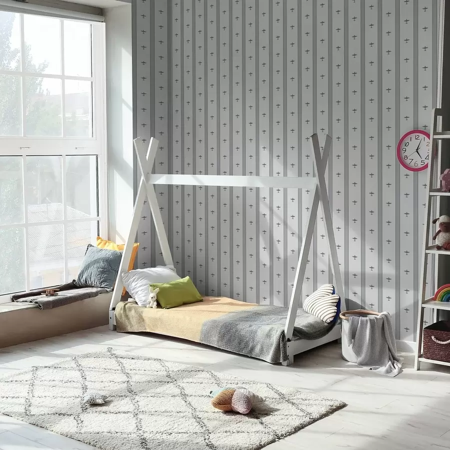 fototapeter Små fly med striber på grå baggrund a01171v1