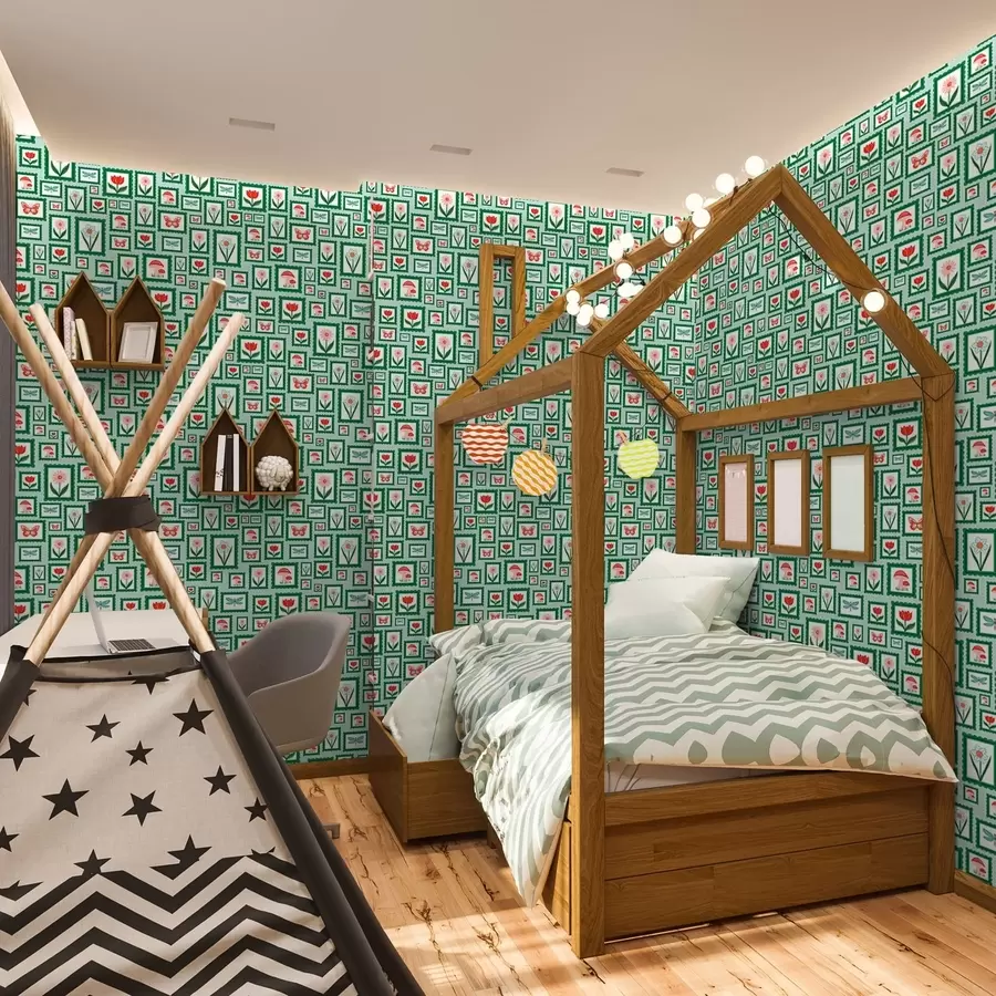 fototapeter Illustrationer i rammer med grønne kanter a01176v1