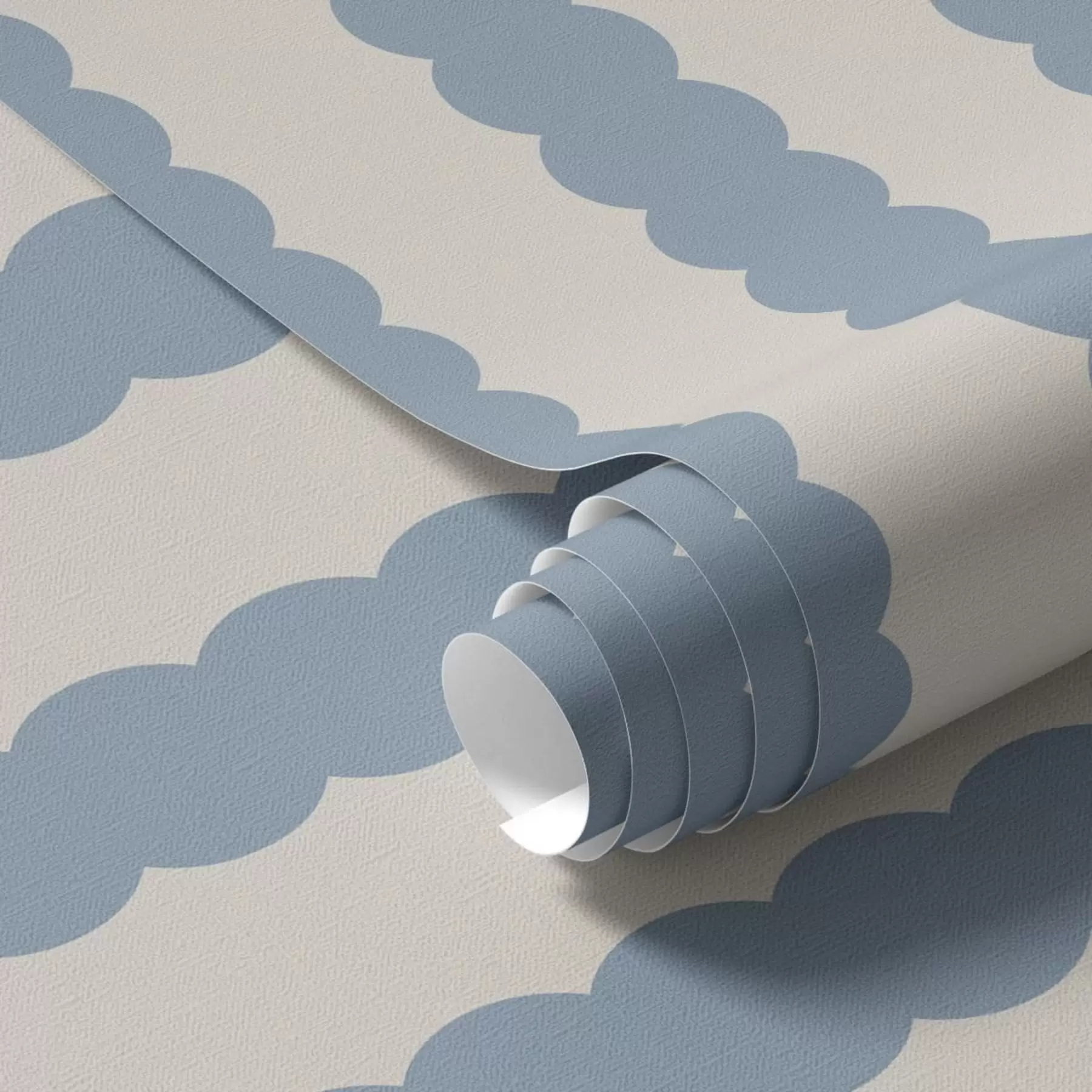 Murale Rayures bleues ondulées dans un style minimaliste a01182