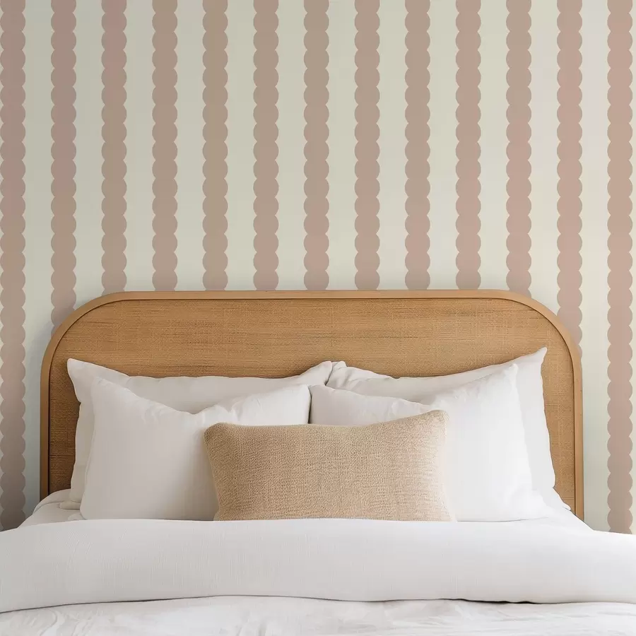 fototapeter Beige bølgede striber i minimalistisk stil a01182v2