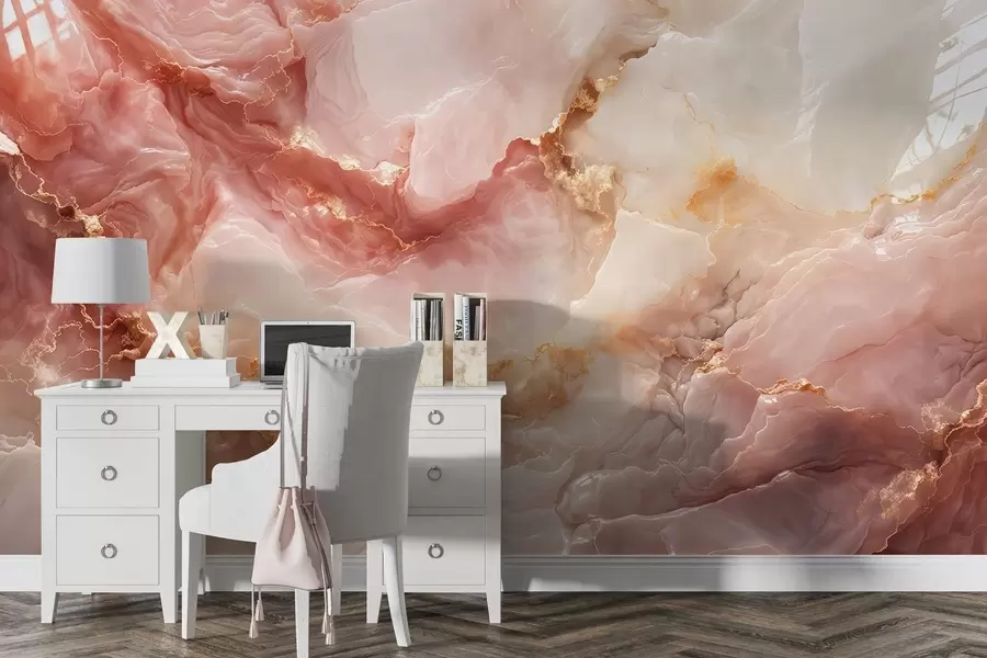 Murale Imitation marbre rose w05519