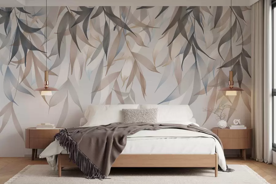 Murale De longues feuilles retombantes w05523