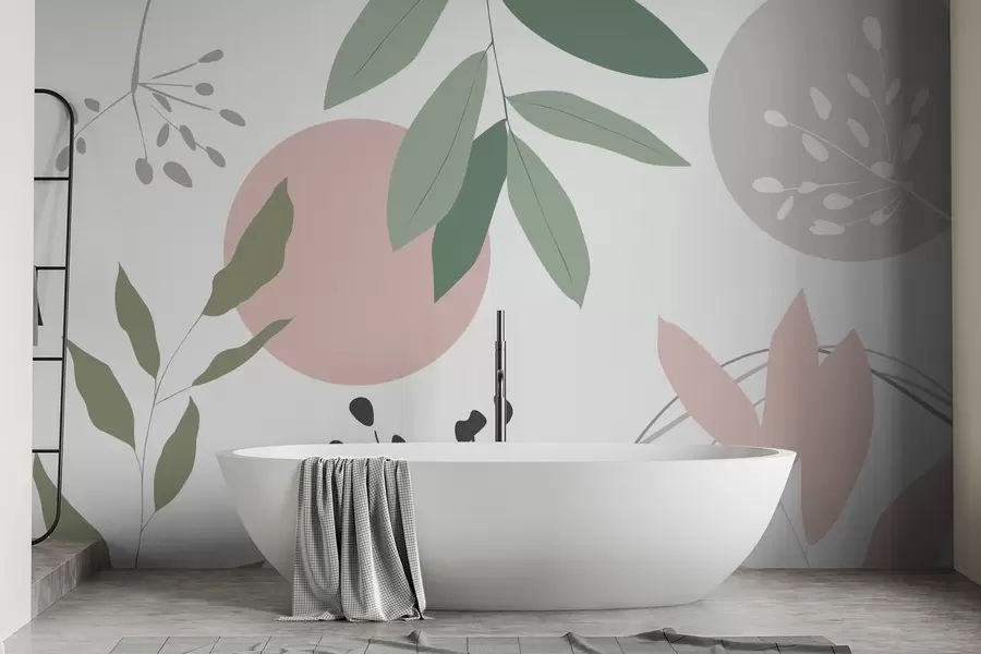 fototapeter Abstraktion med planter w05552