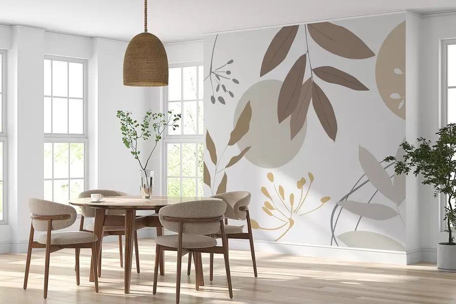 Murale Abstraction avec les plantes w05552v1