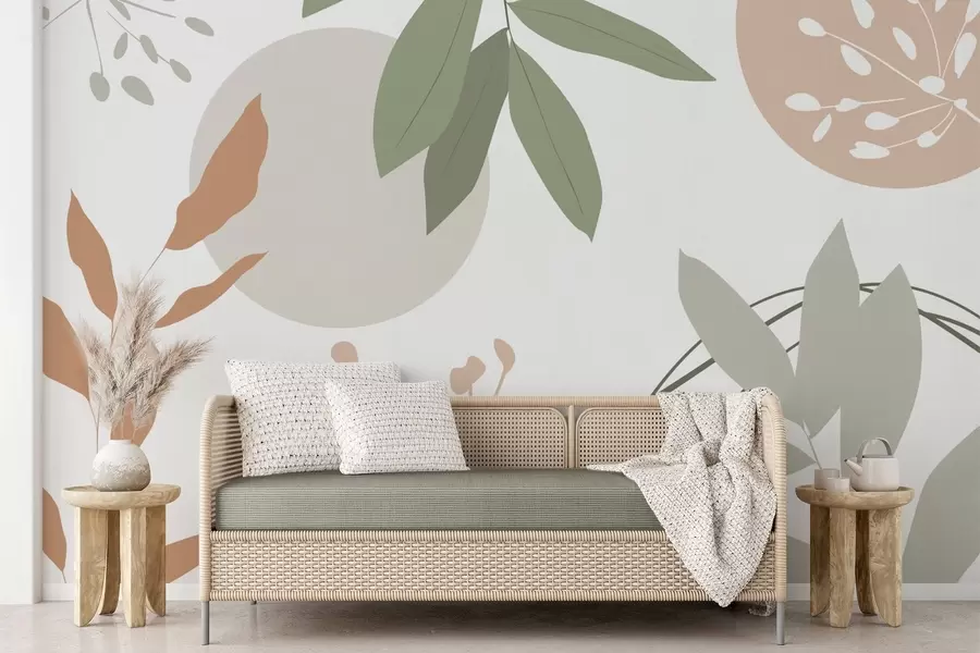 Murale Abstraction avec les plantes w05552v2