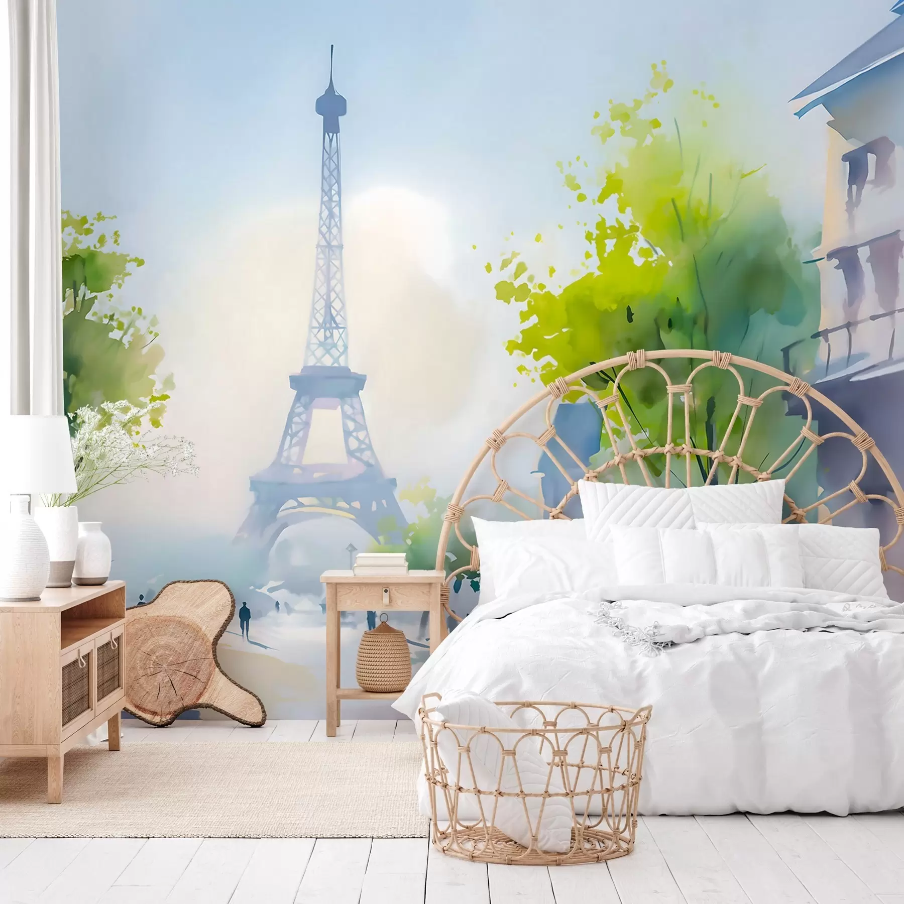 fototapeter Paris, et bybillede i akvarelstil à la prima w05566
