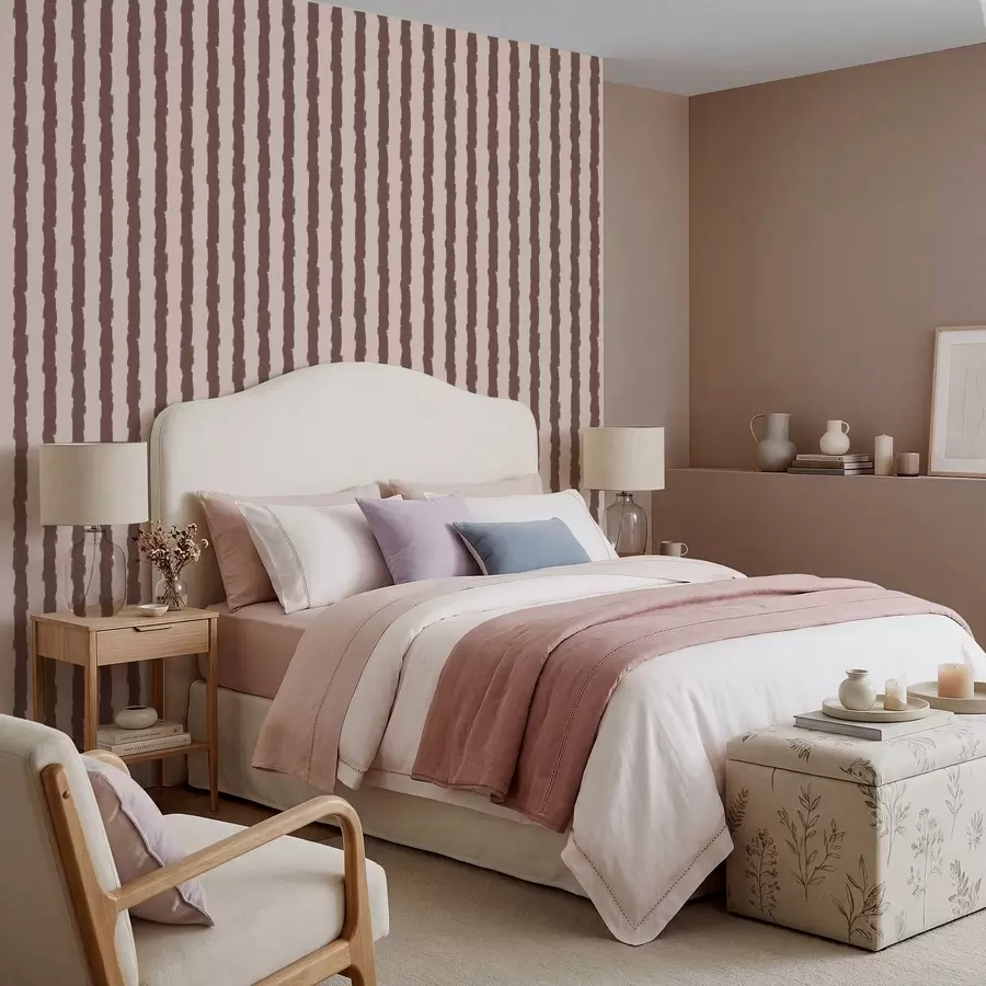 fototapeter Brune lodrette penselstrøg på lys baggrund a01191v5