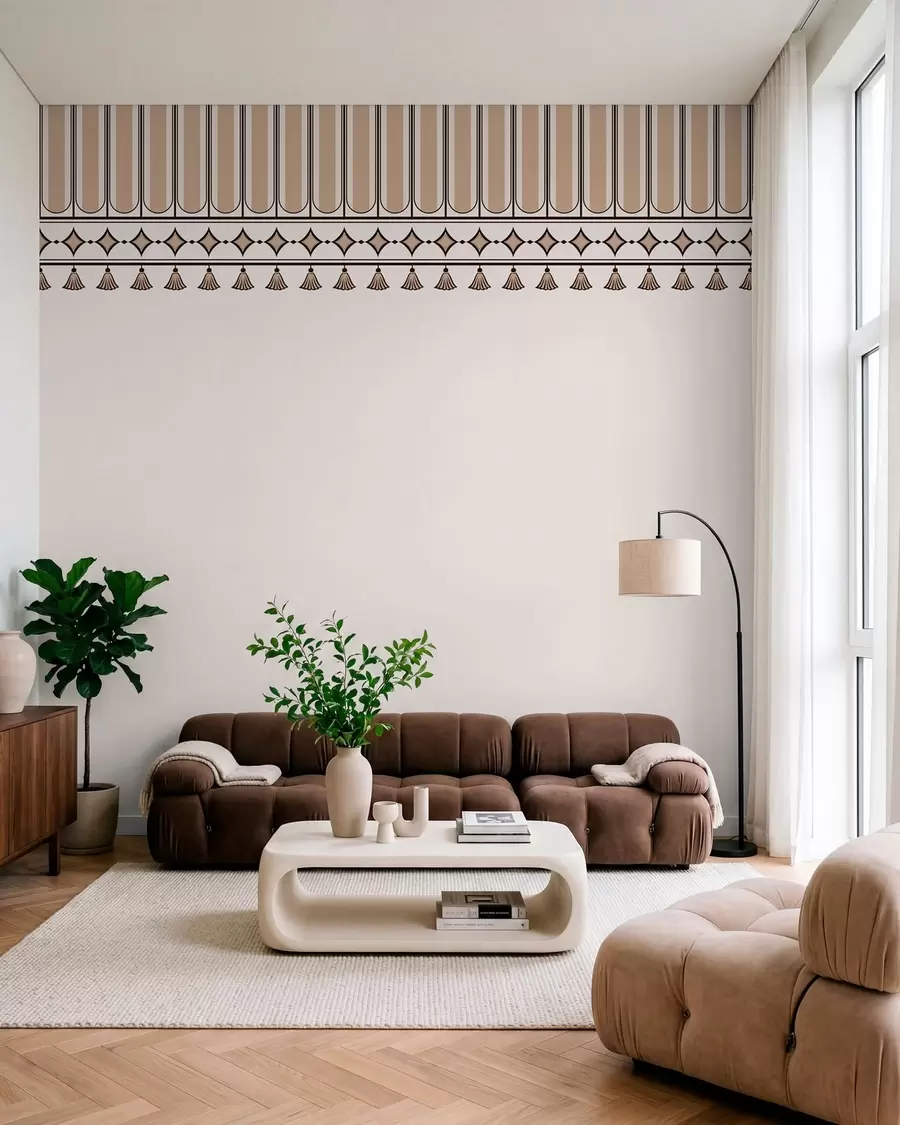 fototapeter Dekorativ kant i beige nuancer w05151