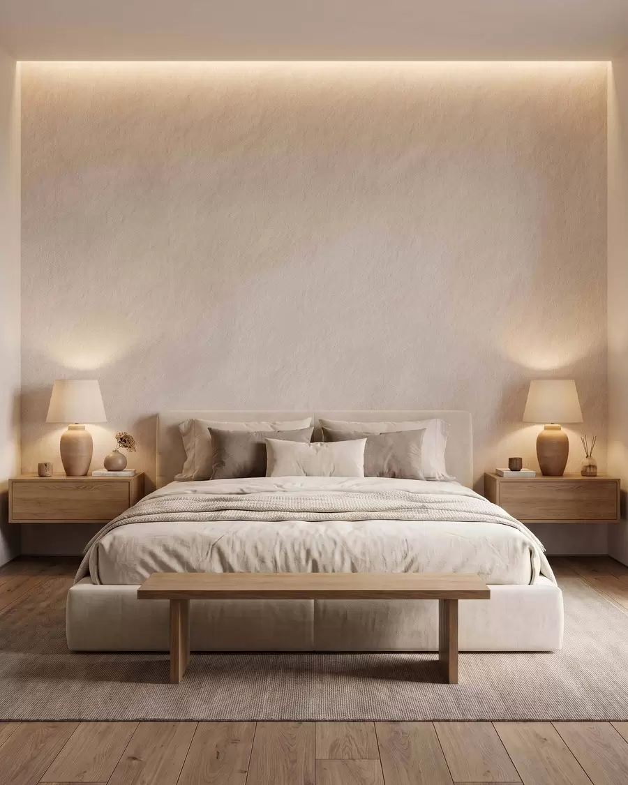 fototapeter Lys beige baggrund i stil med dekorativt gips, minimalisme, stenstruktur w09800