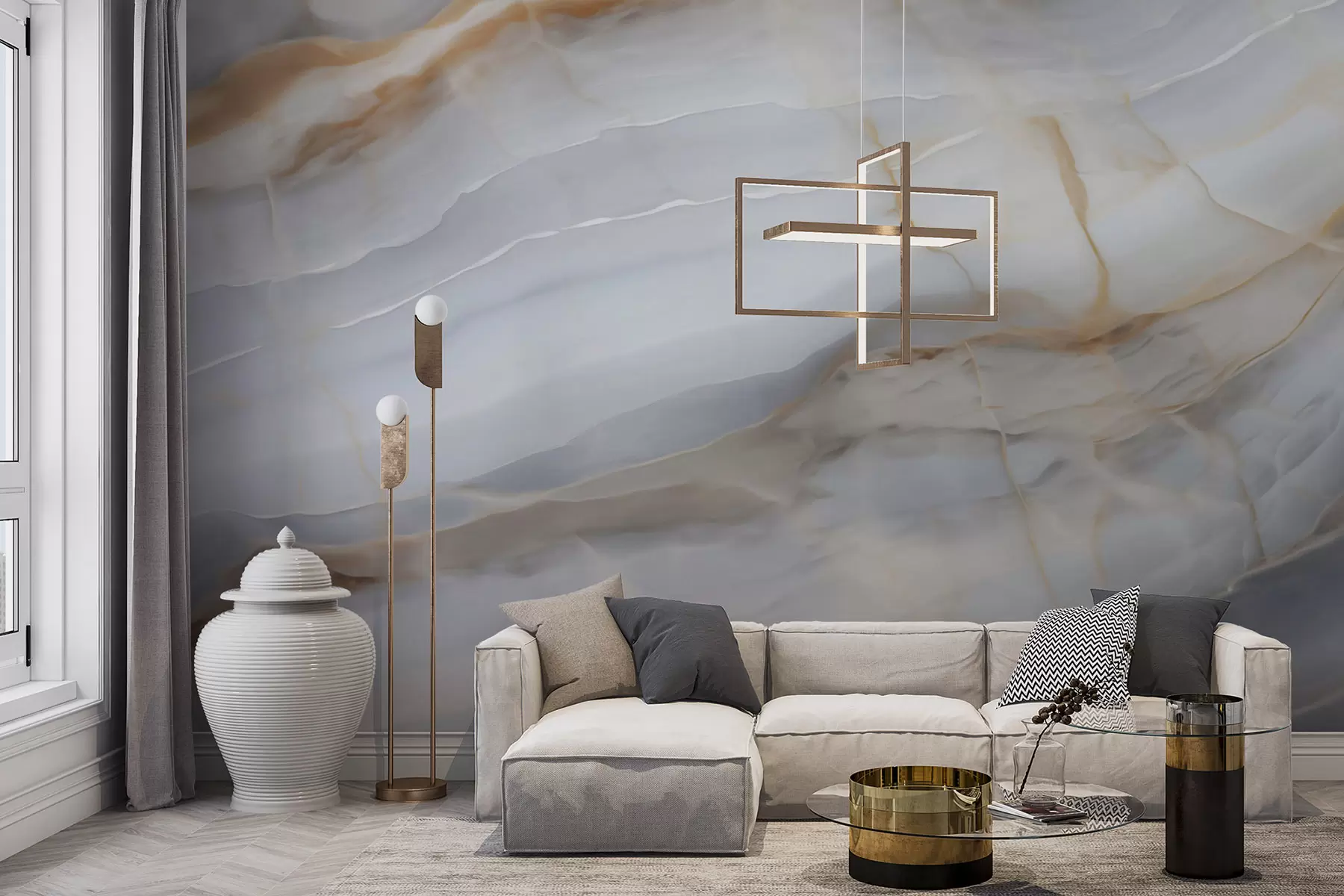 Murale Imitation d'un motif abstrait imitant la texture du marbre w05590