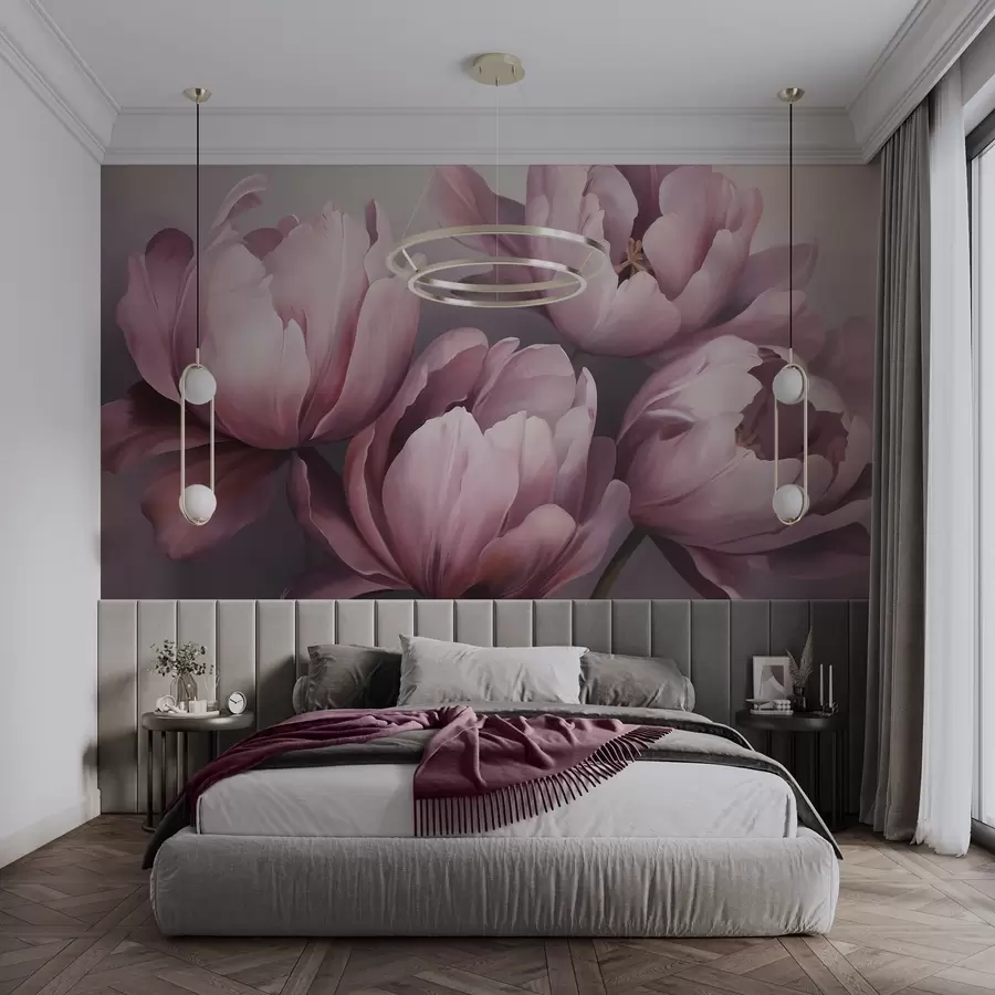 Fototapete Abstraktes Gemälde im Stil von Tulpen w05593
