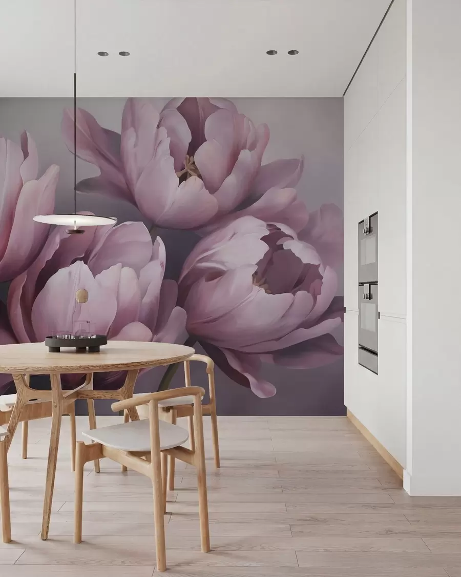 fototapeter Abstrakt maleri i stil med tulipaner w05593