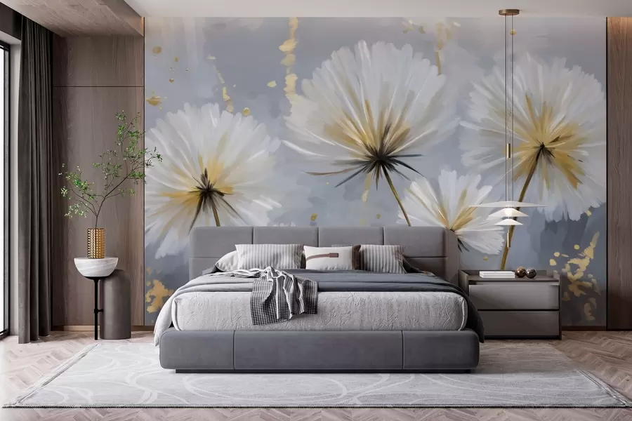 Murale des pissenlits luxuriants dans un style pittoresque w05570