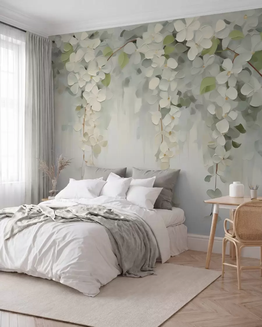 Murale Peinture abstraite représentant des fleurs suspendues w05641