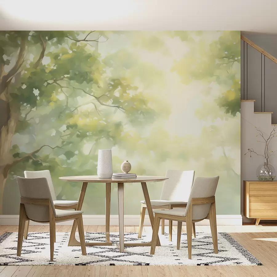 Murale Peinture abstraite imitant des branches d'arbre w05588