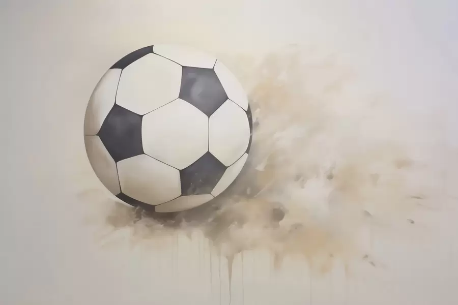 Fototapete Gemälde, das einen Fußball nachahmt w05640