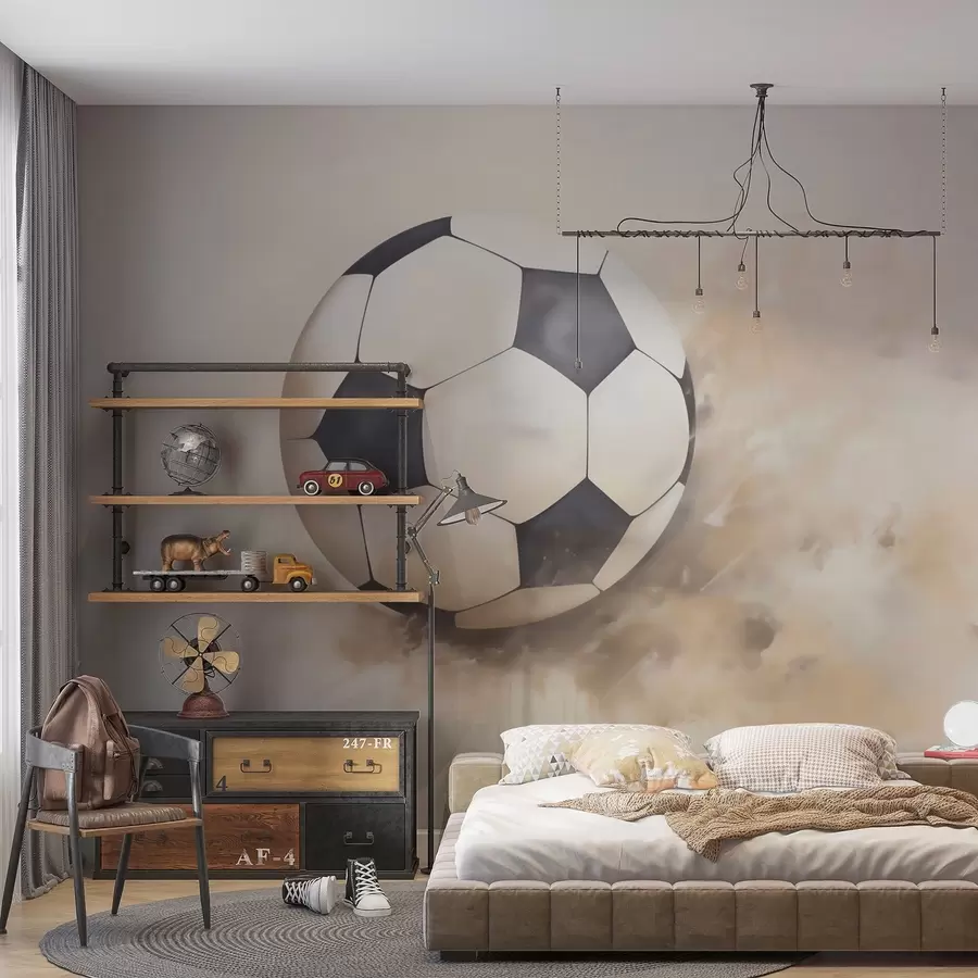 Murale Peinture imitant un ballon de football w05640