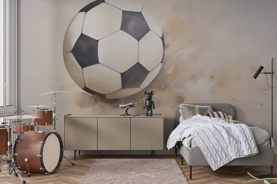 Murale Peinture imitant un ballon de football w05640