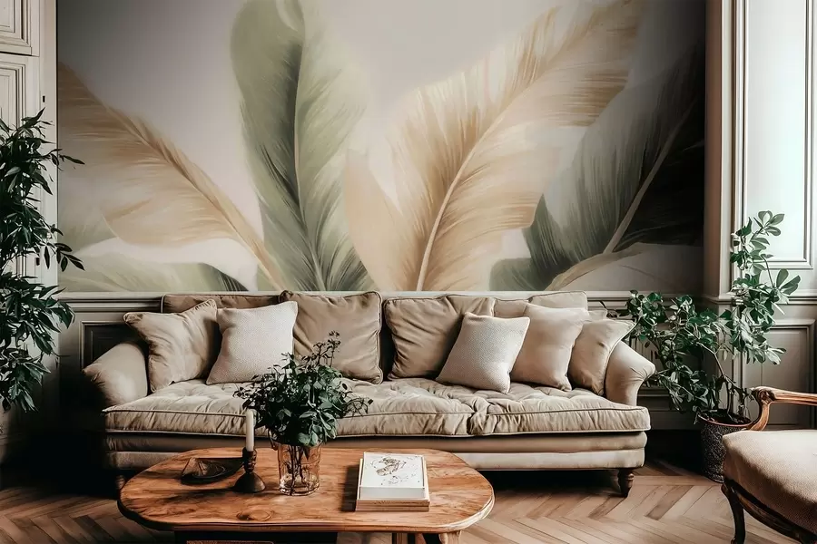 Murale Feuilles de bananier w05648
