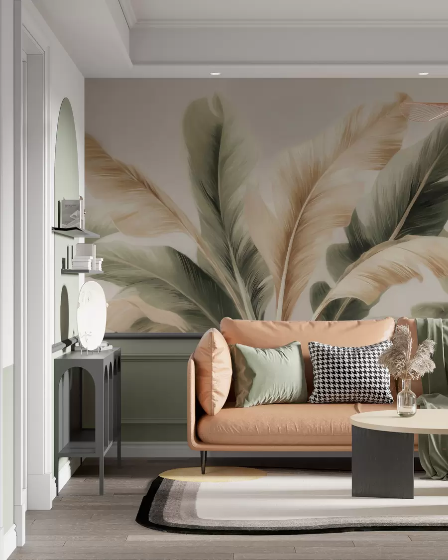 Murale Feuilles de bananier w05648