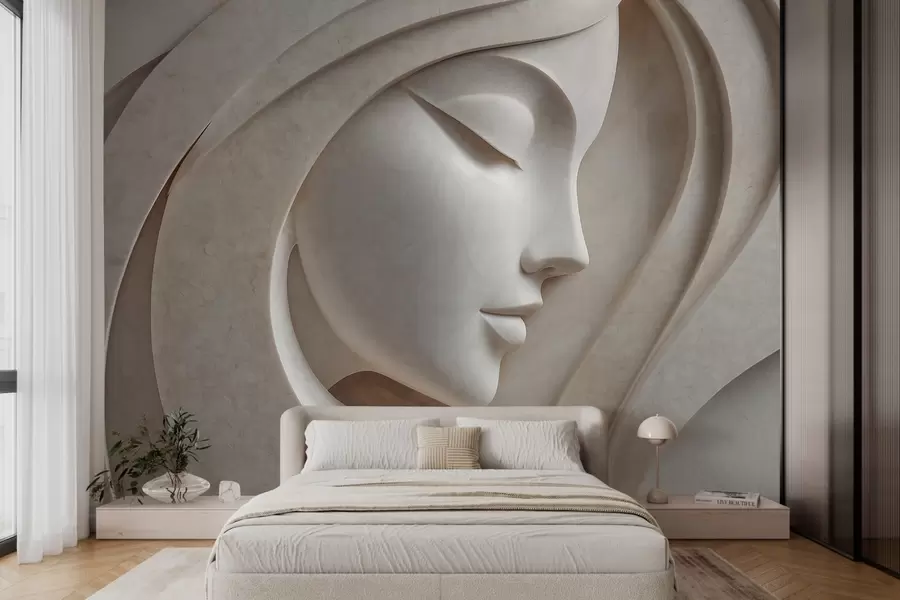 Murale Un profil féminin en bas-relief w05569