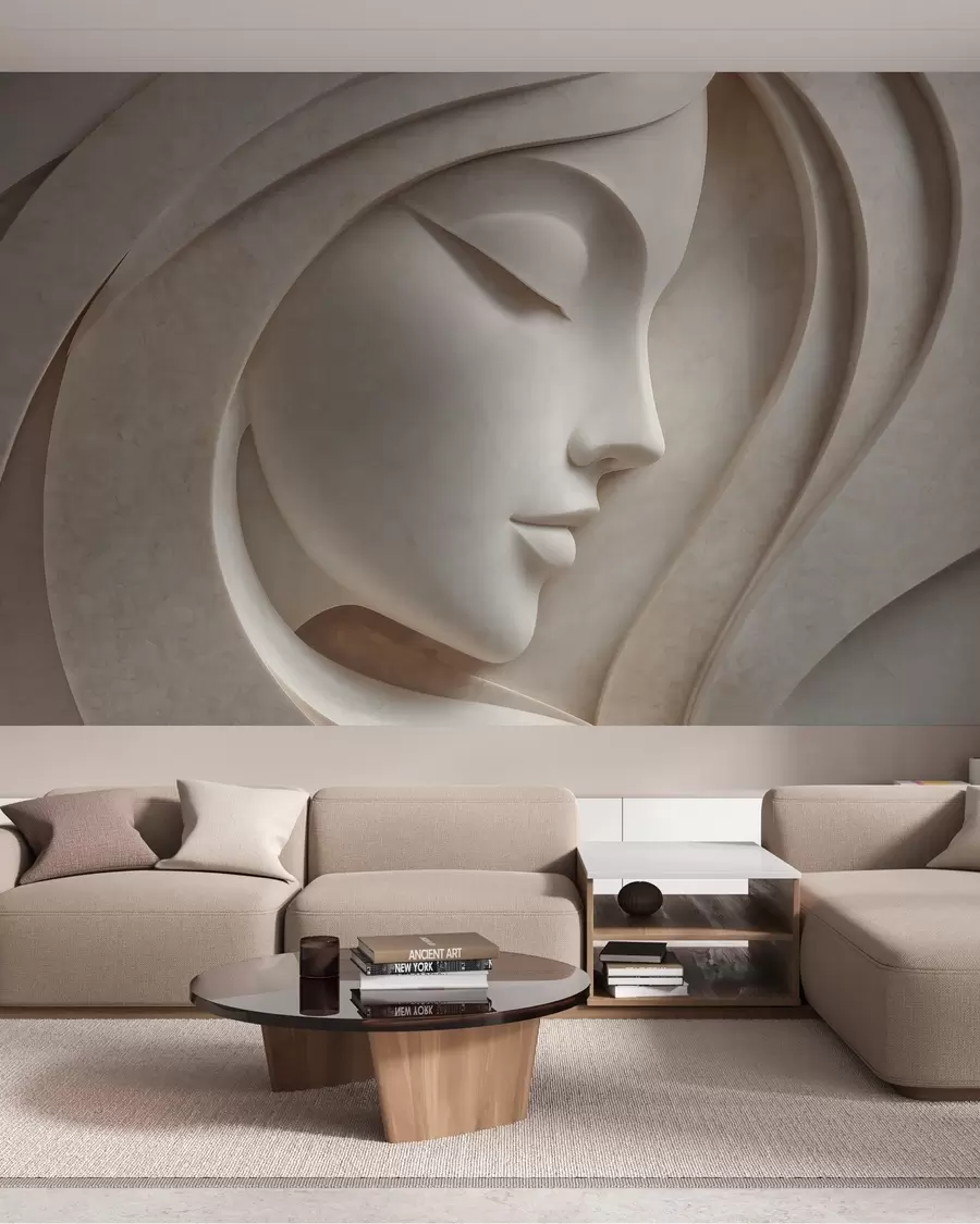 Murale Un profil féminin en bas-relief w05569