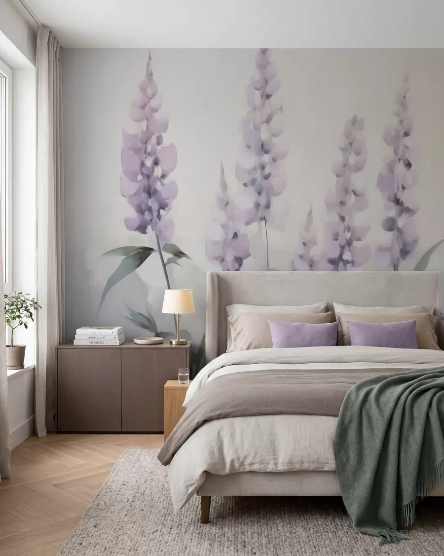 Murale Fleurs abstraites imitation de peinture w05661